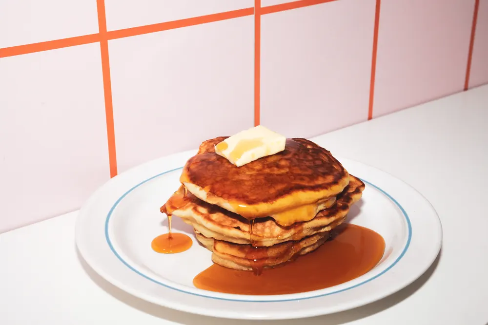 American pancakes met een klontje boter en siroop